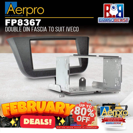 Aerpro FP8367 Double DIN Black Facia Kit Suit Iveco Daily 2014 - 2021