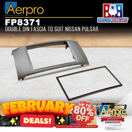 Aerpro FP8371 Double DIN Grey Facia Kit Suit Nissan Pulsar B17/C12 2013 - 2017