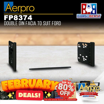 Aerpro FP8374 Double DIN Black Facia Kit Suit Ford Various Models