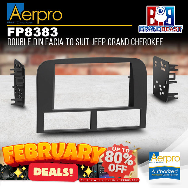 Aerpro FP8383 Double DIN Facia to Suit Jeep Grand Cherokee 2001-2005 WJ, WG