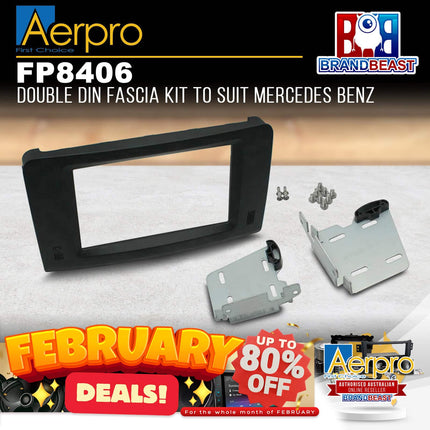 Aerpro FP8406 2DIN Matte Black Facia Kit Suit Mercedes M-Class W164 2005 - 2011