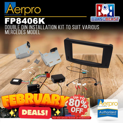 Aerpro FP8406K Double DIN Installation Kit to Suit Various Mercedes Model