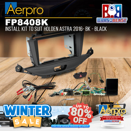 Aerpro FP8408K Install Kit to Suit Holden Astra 2016- BK - Black