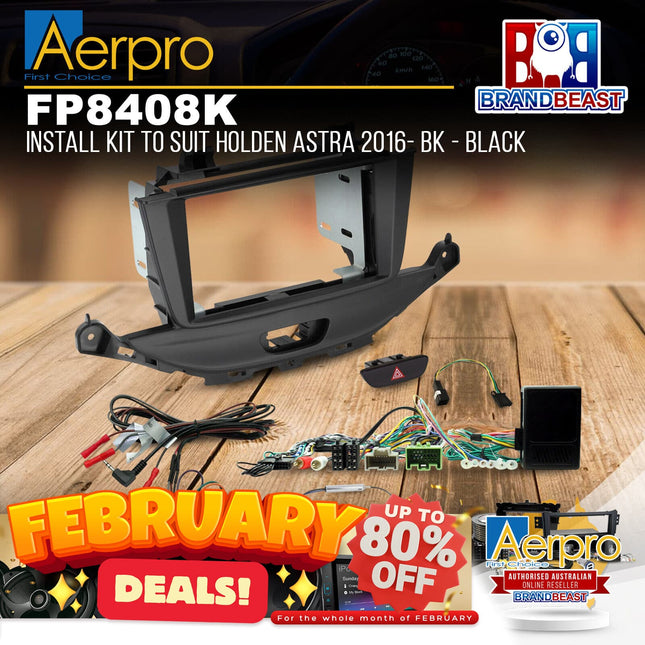 Aerpro FP8408K Install Kit to Suit Holden Astra 2016- BK - Black