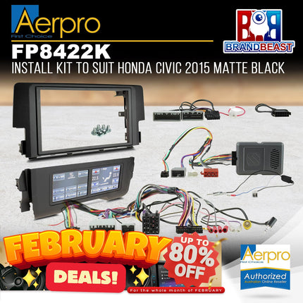 Aerpro FP8422K Install Kit to Suit Honda Civic 2015 Matte Black