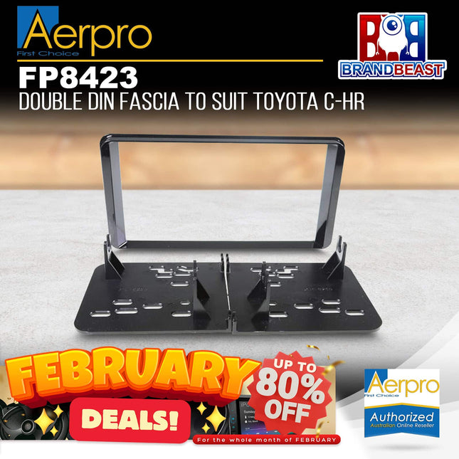 Aerpro FP8423 Custom 2DIN Gloss Black Facia Kit Suit Toyota C-HR 2016 - 2019