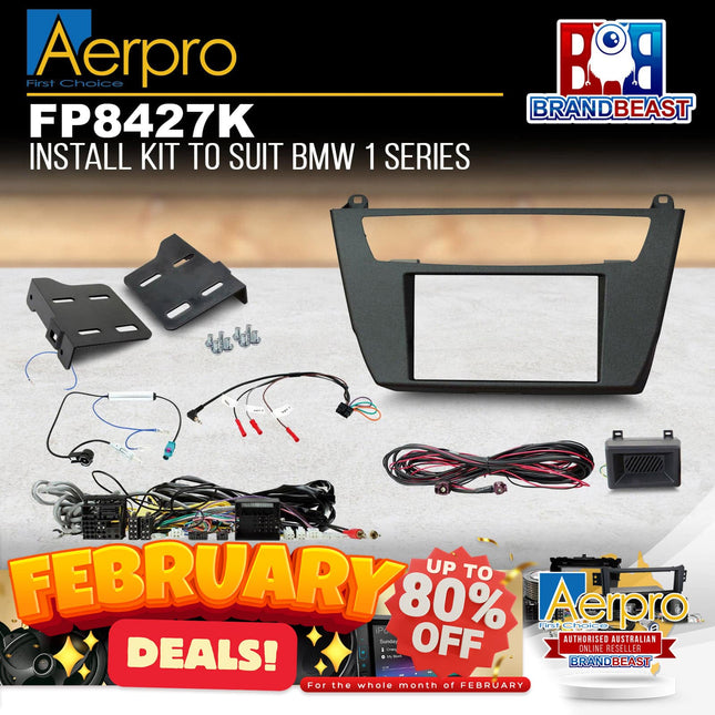 Aerpro FP8427K Double DIN Black Install Kit For BMW Series 1 & 2 (Non-Amplified)