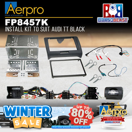 Aerpro FP8457K Double DIN Black Install Kit Suit Audi TT 8J 2007 - 2014