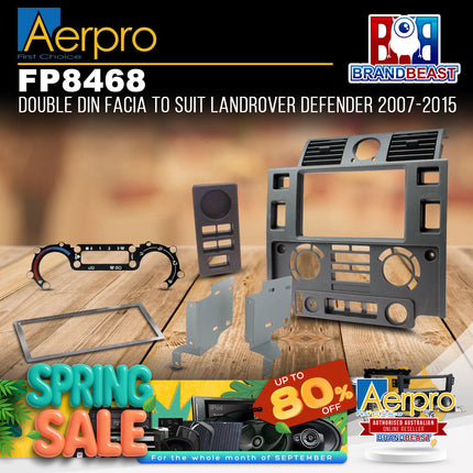 Aerpro FP8468 Double DIN Matte Black Facia Kit Suit Landrover Defender 2007-2015