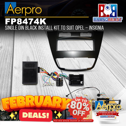 Aerpro FP8474K Single DIN Black Install Kit Suit Opel Insignia 2012 - 2013