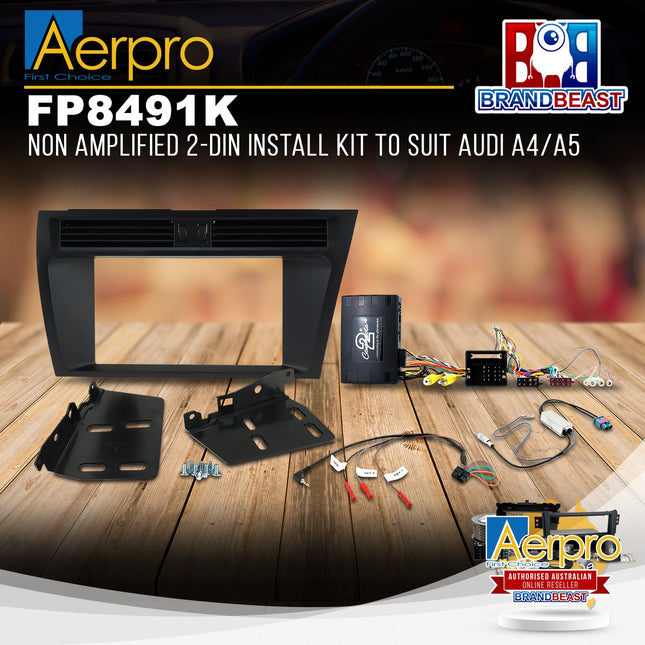 Aerpro FP8491K Non Amplified 2-DIN Install Kit to Suit Audi A4/A5