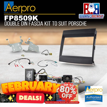 Aerpro FP8509K 2DIN Matte Black Install Kit For Porsche Cayenne (Bose Amplified)