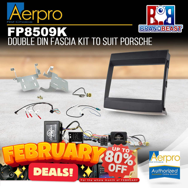 Aerpro FP8509K 2DIN Matte Black Install Kit For Porsche Cayenne (Bose Amplified)