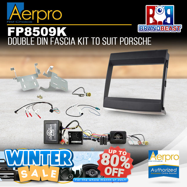 Aerpro FP8509K 2DIN Matte Black Install Kit For Porsche Cayenne (Bose Amplified)