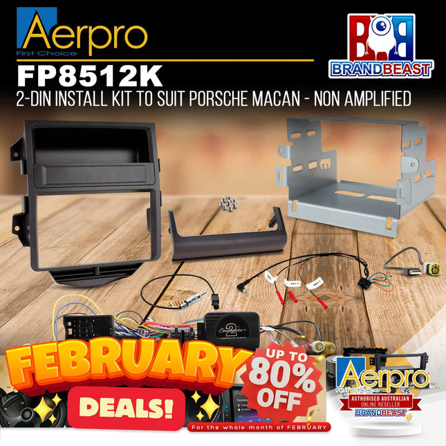 Aerpro FP8512K 2-DIN Install Kit to Suit Porsche Macan - Non Amplified