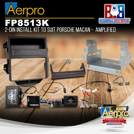 Aerpro FP8513K Double DIN Black Install Kit Suit Porsche Macan 2014 - 2016