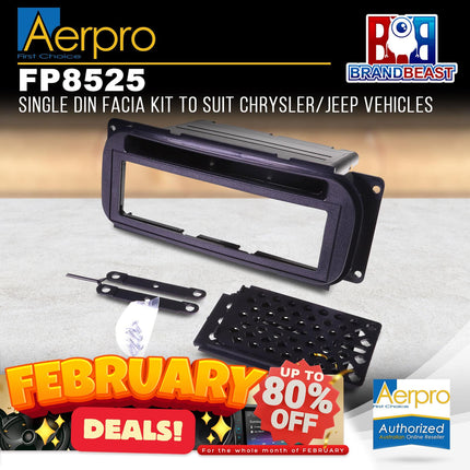 Aerpro FP8525 Single DIN ISO Black Facia Kit Suit Chrysler/Jeep Various Models