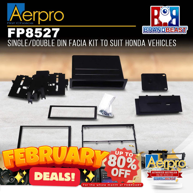 Aerpro FP8527 Single/Double DIN Black Facia Kit Suit Honda Various Models