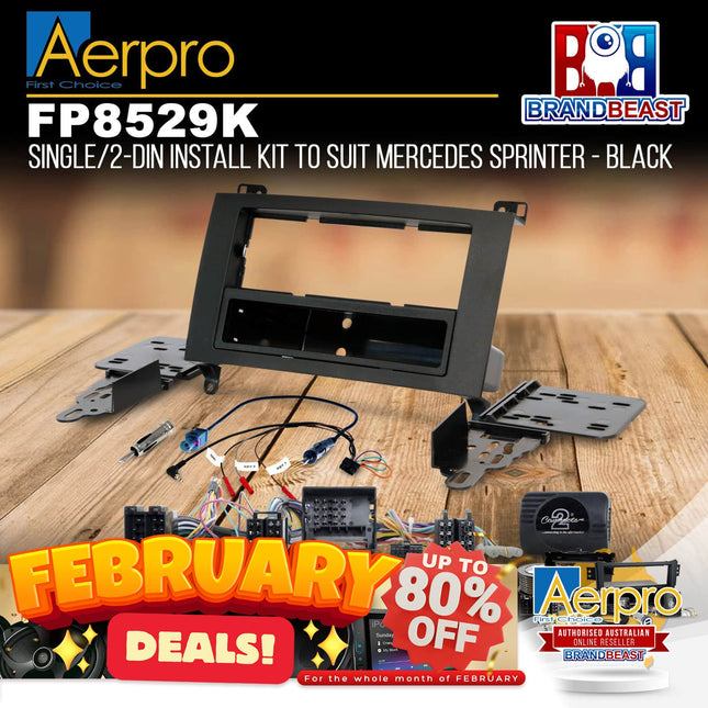 Aerpro FP8529K Single/Double DIN Black Install Kit Suit Mercedes Sprinter