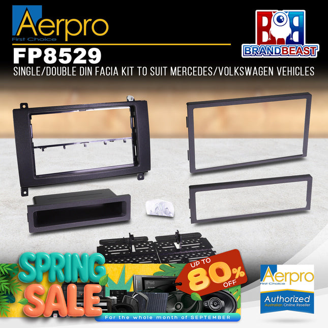 Aerpro FP8529 Single/Double DIN Black Facia Kit Suit Mercedes/Volkswagen Models