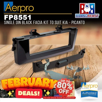 Aerpro FP8551 Single DIN Black Facia Kit to Suit Kia - Picanto