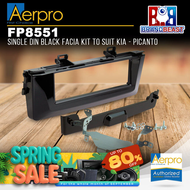 Aerpro FP8551 Single DIN Black Facia Kit to Suit Kia - Picanto