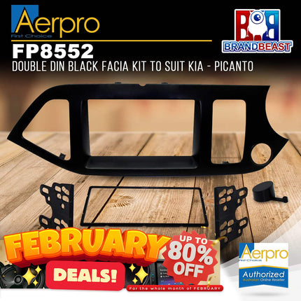 Aerpro FP8552 Double DIN Black Facia Kit to Suit Kia - Picanto