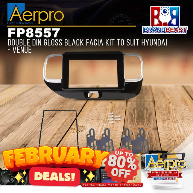 Aerpro FP8557 Double DIN Gloss Black Facia Kit to Suit Hyundai - Venue