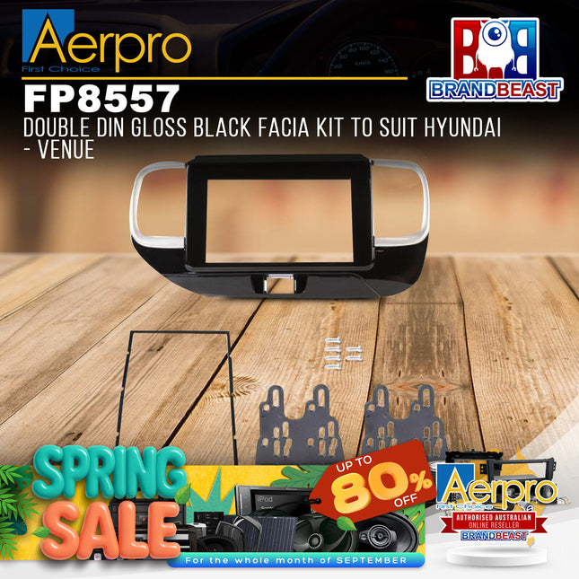 Aerpro FP8557 Double DIN Gloss Black Facia Kit to Suit Hyundai - Venue