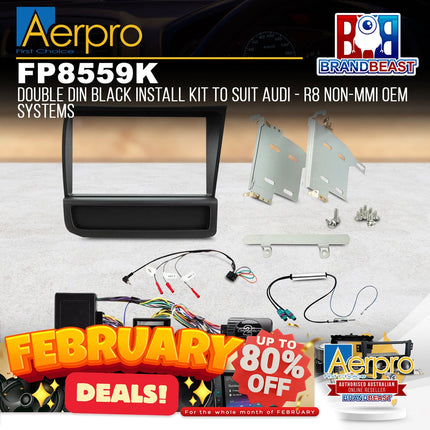 Aerpro FP8559K   Double DIN Black Install Kit to Suit Audi - R8 Non-MMI OEM