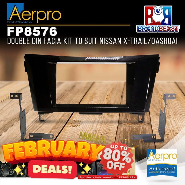 Aerpro FP8576 2DIN Black Facia Kit Suit Nissan X-Trail T32/Qashqai 2014 - ON