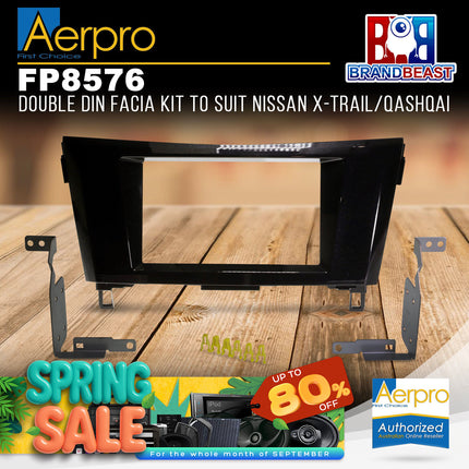 Aerpro FP8576 2DIN Black Facia Kit Suit Nissan X-Trail T32/Qashqai 2014 - ON