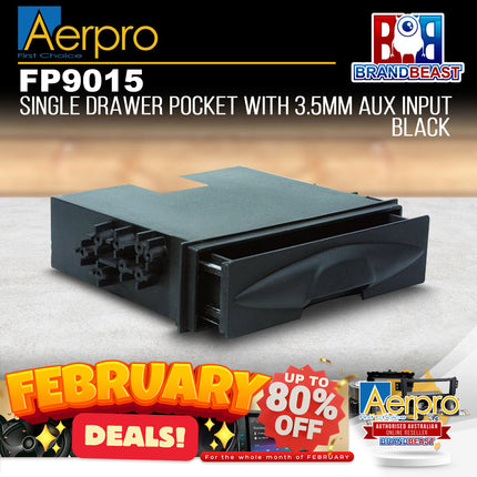 Aerpro FP9015 Single Drawer Pocket With 3.5mm AUX Input - Black