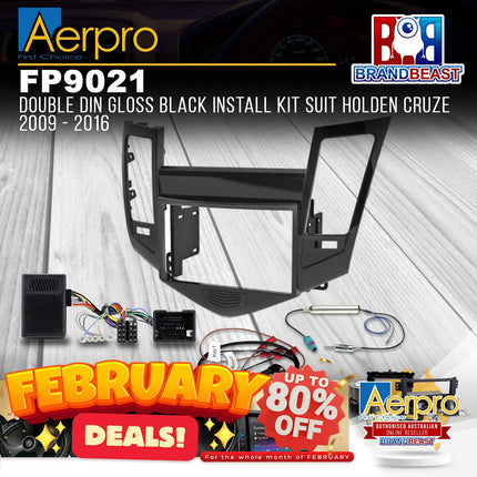 Aerpro FP9021 Double DIN Gloss Black Install Kit Suit Holden Cruze 2009 - 2016