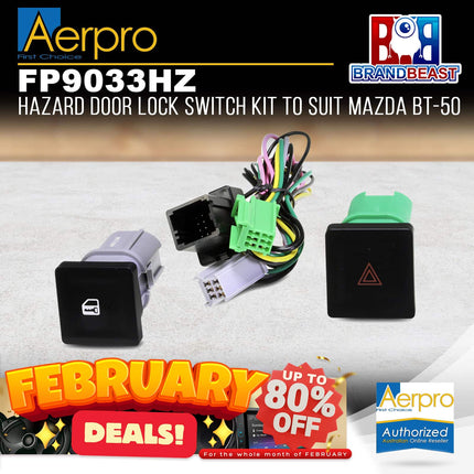 Aerpro FP9033HZ Hazard & Door Lock Switch Kit Suit Aerpro FP9033 & FP9033K