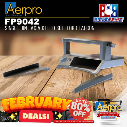 Aerpro FP9042 Single DIN Gun Metal Grey Facia Kit Suit Ford Falcon 2002 - 2008 BA, BF