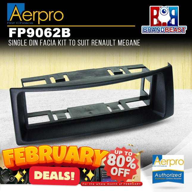 Aerpro FP9062B Single DIN Black Facia Kit Suit Renault Megane X64 2001 - 2003