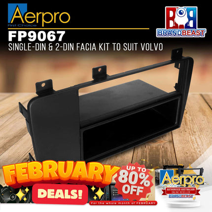 Aerpro FP9067 Single DIN/2-DIN Facia Kit to Suit Volvo S60/V70/XC70