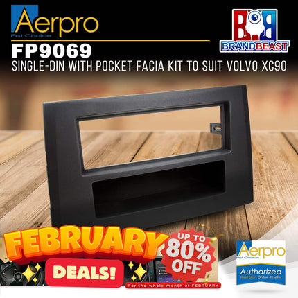 Aerpro FP9069 Single-DIN Facia Kit to Suit Volvo XC90