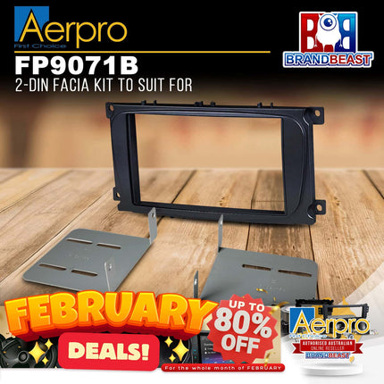 Aerpro FP9071B Double DIN Metallic Black Facia Kit Suit Ford Focus/Mondeo