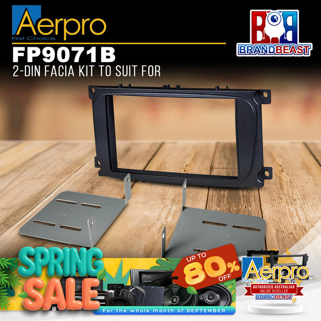 Aerpro FP9071B Double DIN Metallic Black Facia Kit Suit Ford Focus/Mondeo