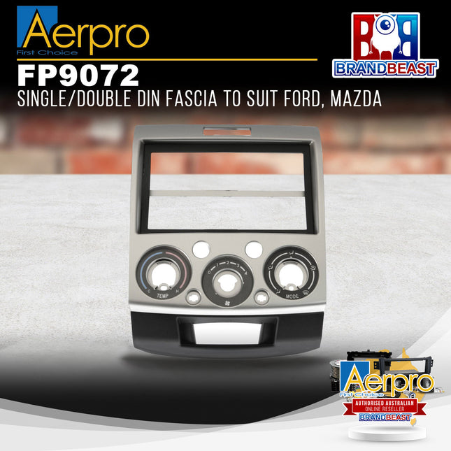 Aerpro FP9072 Single/Double DIN Silver Facia Kit Suit Ford Ranger/Mazda BT50