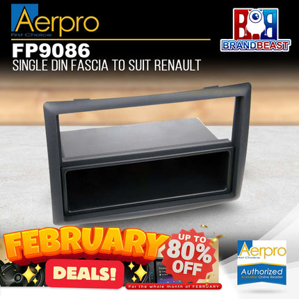 Aerpro FP9086 Single-DIN &amp; 2-DIN Facia Kit Suit Renault Megane 2004-2009 Matte