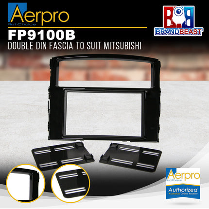 Aerpro FP9100B Double DIN Facia Kit to Suit Mitsubishi Pajero - Gloss Black