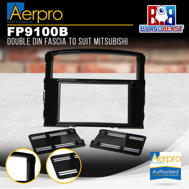 Aerpro FP9100B Double DIN Facia Kit to Suit Mitsubishi Pajero - Gloss Black