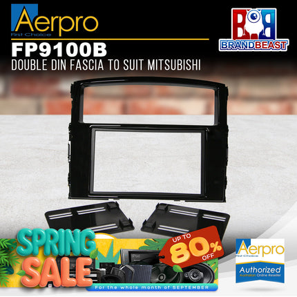 Aerpro FP9100B Double DIN Facia Kit to Suit Mitsubishi Pajero - Gloss Black