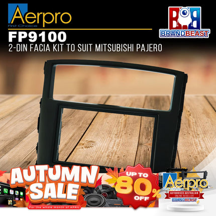 Aerpro FP9100 Double DIN Matte Black Facia Kit For Mitsubishi Pajero 2006 - 2019