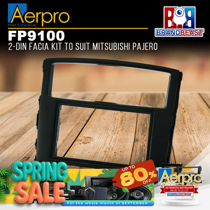 Aerpro FP9100 Double DIN Matte Black Facia Kit For Mitsubishi Pajero 2006 - 2019