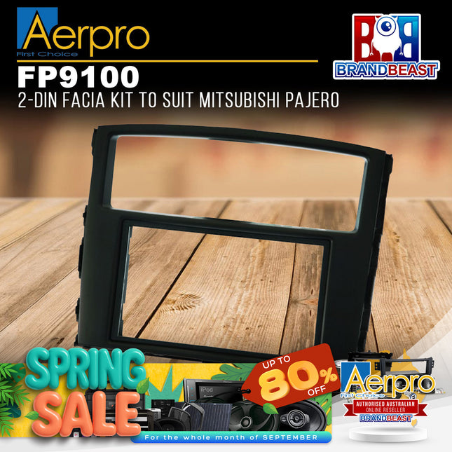 Aerpro FP9100 Double DIN Matte Black Facia Kit For Mitsubishi Pajero 2006 - 2019
