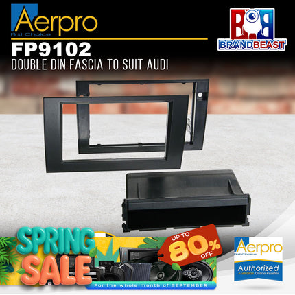 Aerpro FP9102 Single/Double DIN Black Facia Kit Suit Audi A4 2001 - 2008